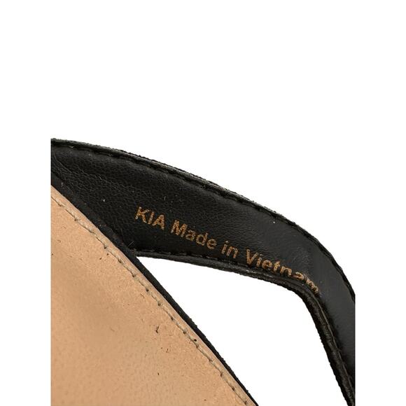 Sam Edelman Kia Sandal Block Ankle Strap Heels Black Size 10 Preppy Minimalist - Picture 10 of 14